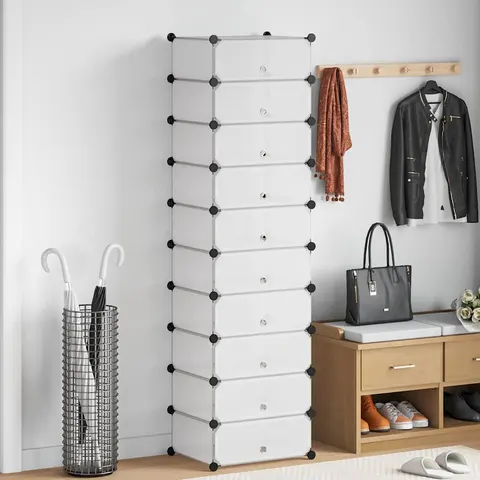 vidaXL Armoire à chaussures avec 10 compartiments Blanc – image 1