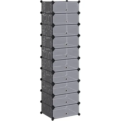 vidaXL Armoire à chaussures avec 10 compartiments Noir – image 1