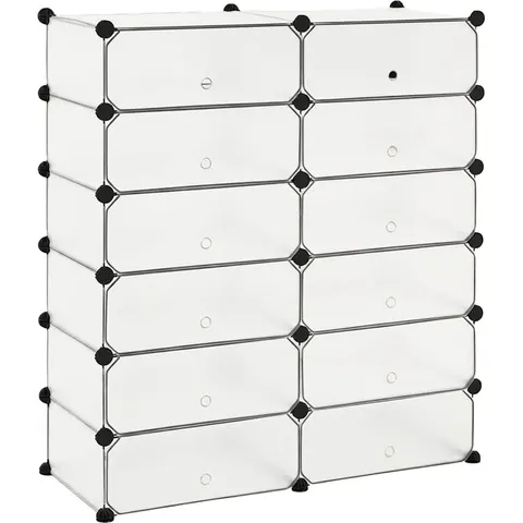 vidaXL Armoire à chaussures avec 12 compartiments Blanc – image 1