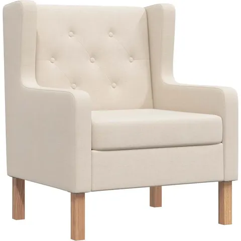 vidaXL Fauteuil blanc crème tissu – image 1