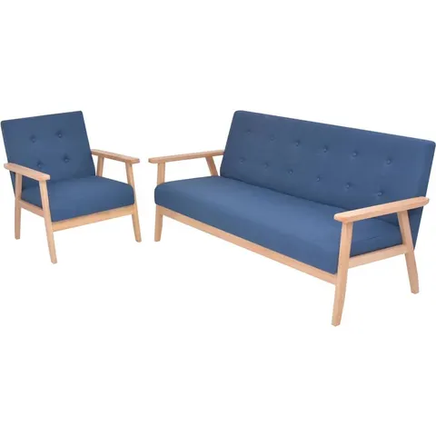vidaXL Ensemble de canapé 2 pcs Tissu bleu – 587170 – image 1