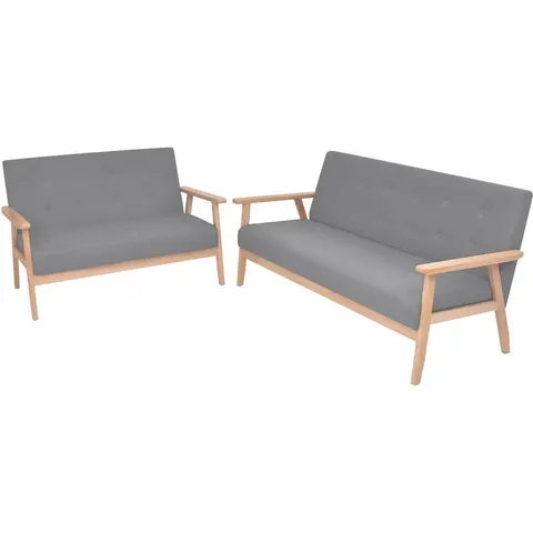 vidaXL Ensemble de canapés 2 pcs Tissu Gris clair – 606048 – image 1