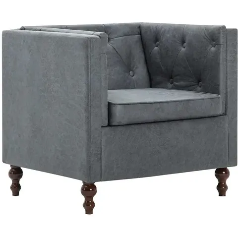 vidaXL Fauteuil gris tissu – image 1