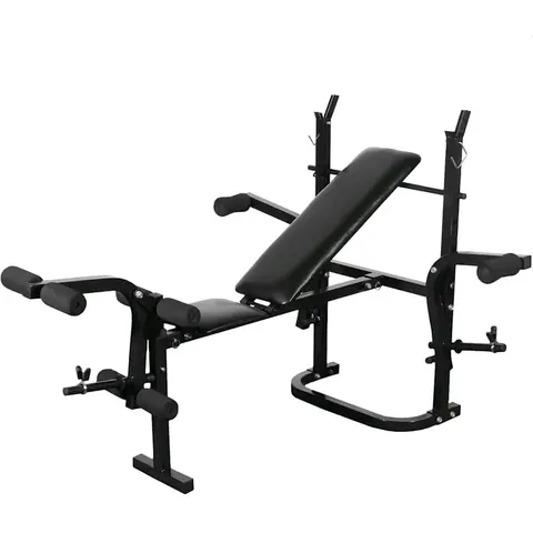 vidaXL Banc de musculation noir – image 1
