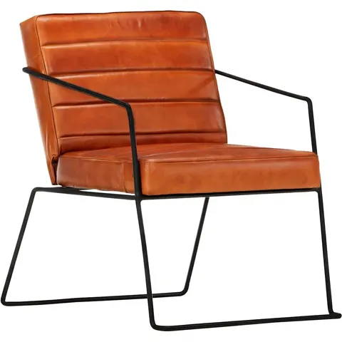 vidaXL Fauteuil Brun roux Cuir véritable – image 1