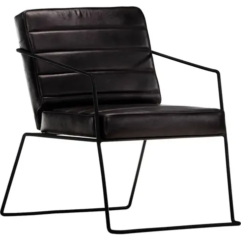 vidaXL Fauteuil Noir Cuir véritable – 711782 – image 1