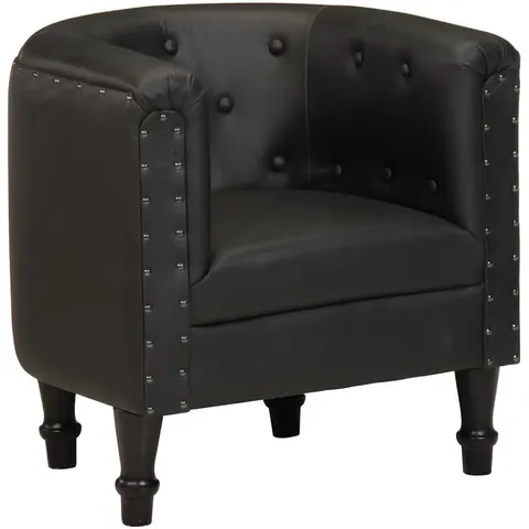 vidaXL Chaise cabriolet noir cuir véritable – 826943 – image 1