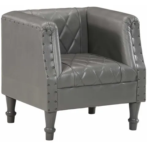 vidaXL Chaise cabriolet Gris Cuir véritable de chèvre – image 1