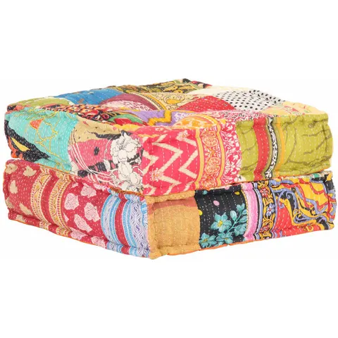 vidaXL Pouf 60x70x36 cm Patchwork Tissu – image 1