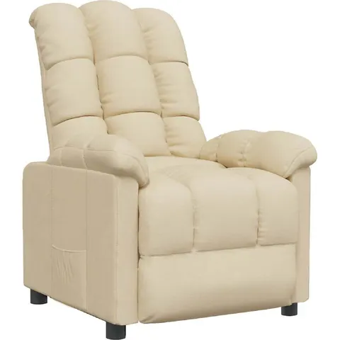 vidaXL Fauteuil inclinable Crème Tissu – 991481 – image 1