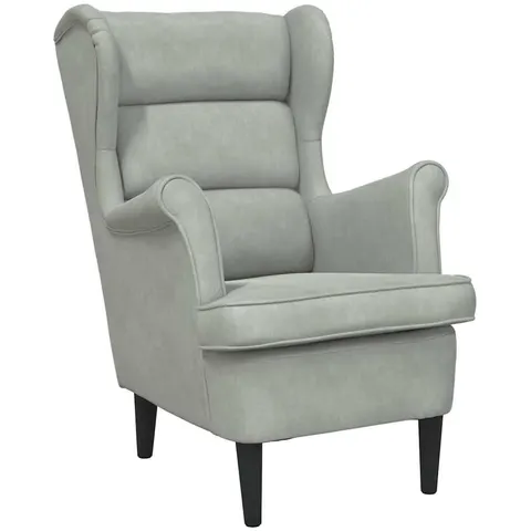 vidaXL Fauteuil gris clair velours – image 1