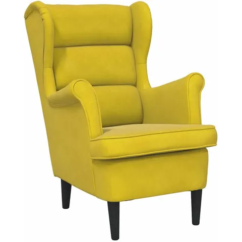 vidaXL Fauteuil jaune moutarde velours – image 1