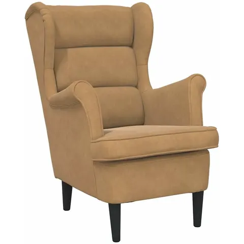 vidaXL Fauteuil marron velours – image 1