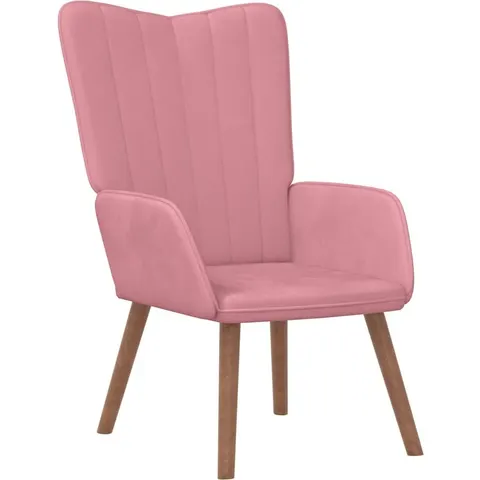 vidaXL Chaise de relaxation Rose Velours – 420300 – image 1