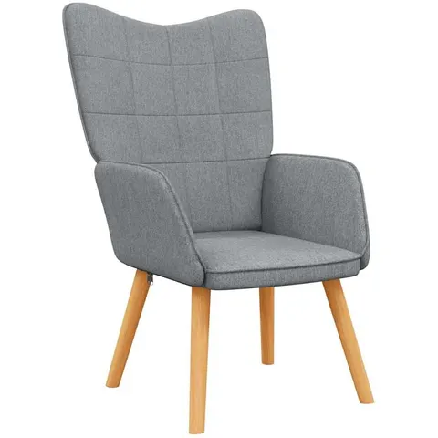 vidaXL Chaise de relaxation Gris clair Tissu – 422908 – image 1