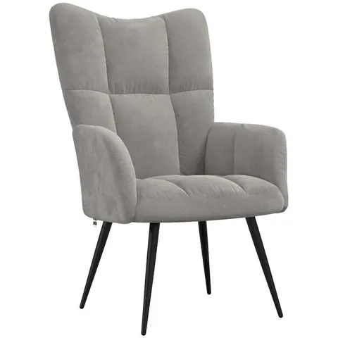 vidaXL Chaise de relaxation Gris clair Velours – 424445 – image 1