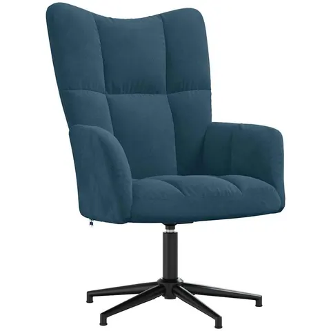 vidaXL Chaise de relaxation Bleu Velours – 424766 – image 1