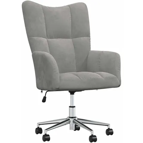 vidaXL Chaise de relaxation Gris clair Velours – 425329 – image 1