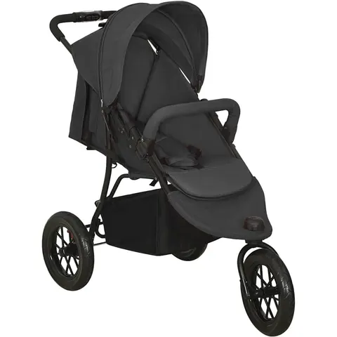vidaXL Poussette pour bébé Anthracite Acier – image 1