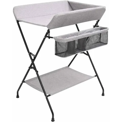 vidaXL Table à langer Gris clair Fer – image 1