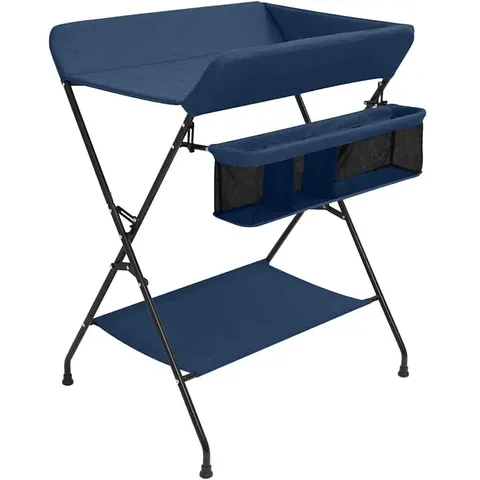vidaXL Table à langer Bleu marine Fer – image 1