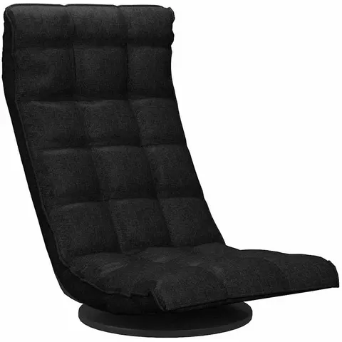 vidaXL Chaise pivotante de sol Noir Tissu – image 1
