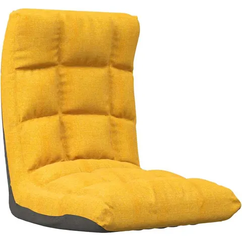 vidaXL Chaise pliable de sol Jaune moutarde Tissu – 603581 – image 1