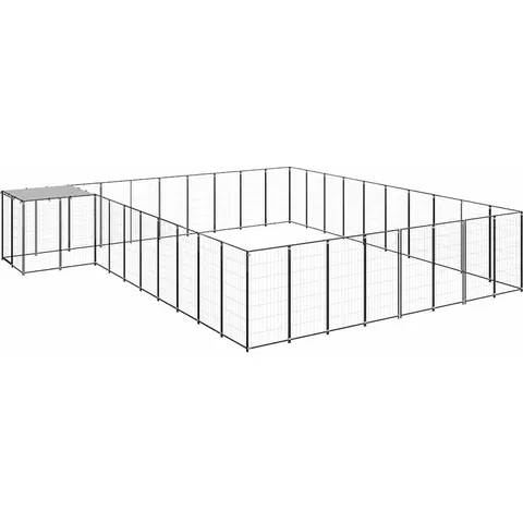 vidaXL Chenil Noir 25,41 m² Acier – 665145 – image 1