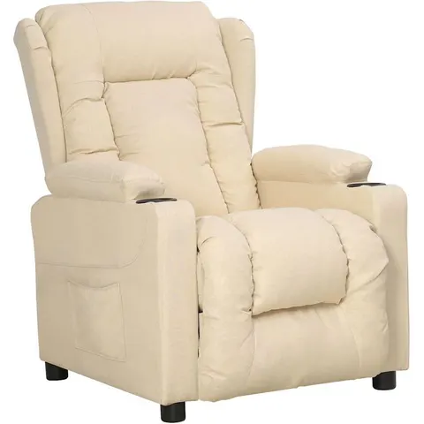 vidaXL Fauteuil inclinable Crème Tissu – 680124 – image 1