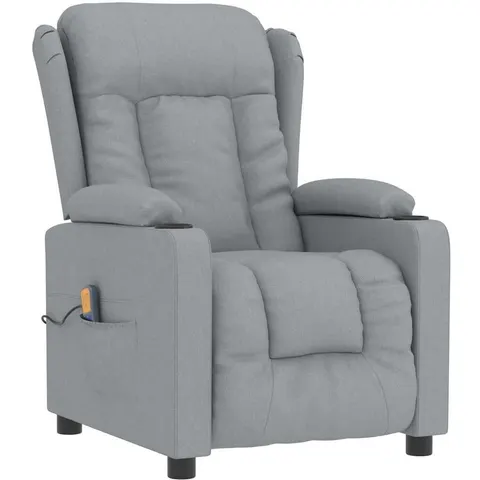 vidaXL Fauteuil de massage Gris clair Tissu – 680131 – image 1