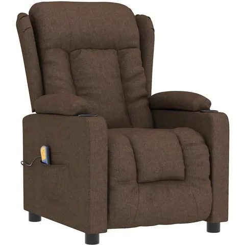 vidaXL Fauteuil de massage Marron Tissu – 680179 – image 1