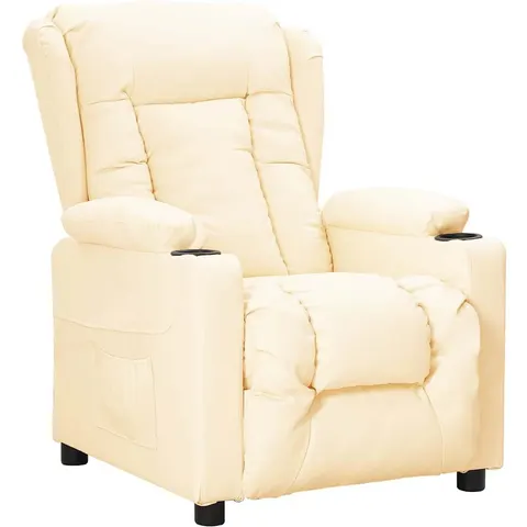 vidaXL Fauteuil inclinable Crème Similicuir – 680261 – image 1