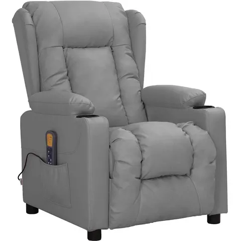 vidaXL Fauteuil de massage Gris Similicuir – 680346 – image 1