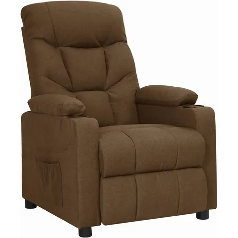 vidaXL Fauteuil inclinable Marron Tissu – 680414 – image 1