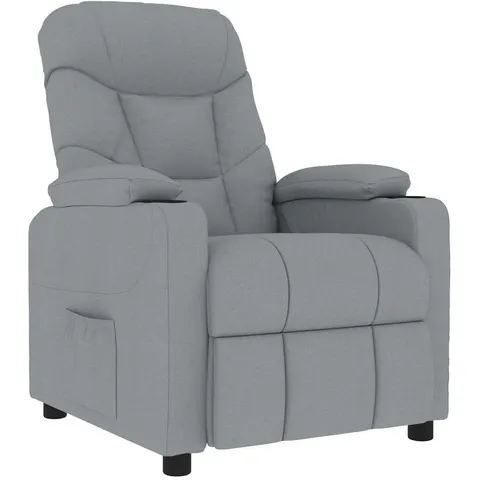 vidaXL Fauteuil de massage Gris clair Tissu – 680476 – image 1