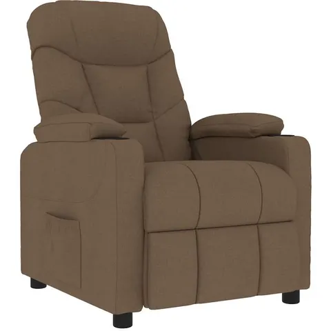 vidaXL Fauteuil de massage Marron Tissu – 680513 – image 1