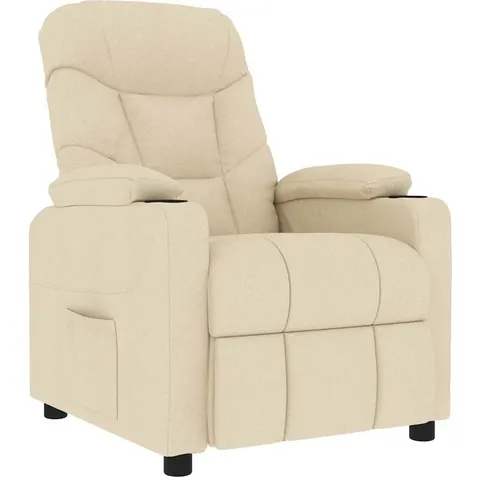 vidaXL Fauteuil de massage Crème Tissu – 680568 – image 1