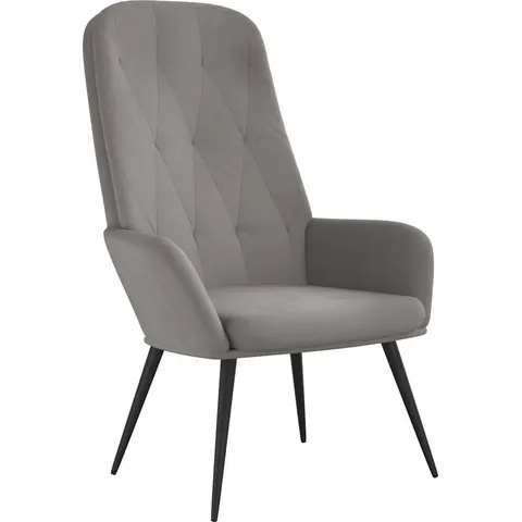vidaXL Chaise de relaxation Gris clair Velours – 821381 – image 1