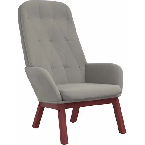 vidaXL Chaise de relaxation Gris clair Velours – 821626 – image 1