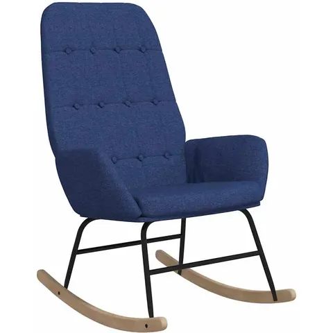 vidaXL Chaise à bascule Bleu Tissu – image 1