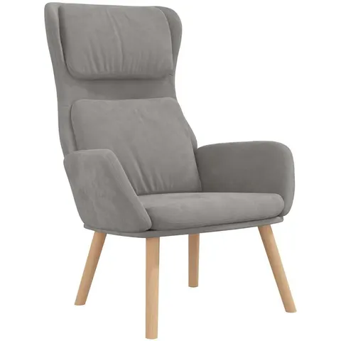vidaXL Chaise de relaxation Gris clair Velours – 822951 – image 1