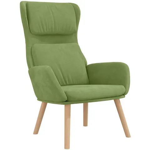 vidaXL Chaise de relaxation Vert clair Velours – 822982 – image 1