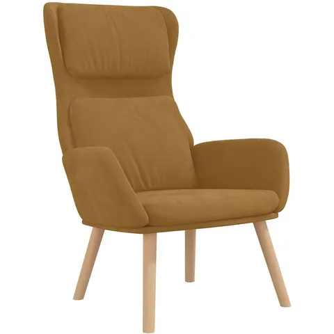 vidaXL Chaise de relaxation Marron Velours – 823033 – image 1