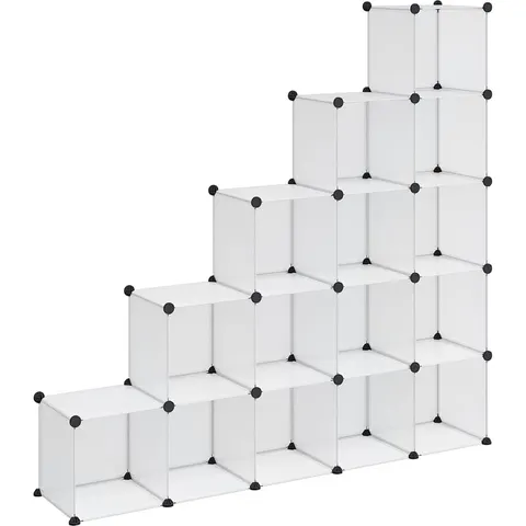 vidaXL Cubes de rangement 15 pcs Transparent PP – image 1