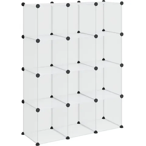 vidaXL Cubes de rangement 12 pcs Transparent PP – image 1