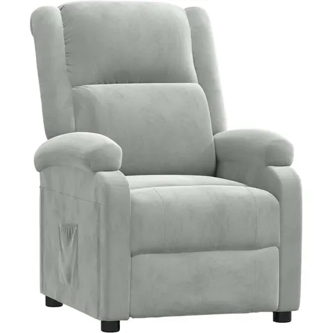 vidaXL Fauteuil inclinable gris clair velours – 873823 – image 1