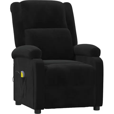 vidaXL Fauteuil de massage Noir Velours – image 1