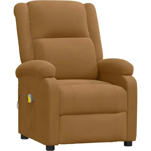 vidaXL Fauteuil de massage Marron Velours – image 1