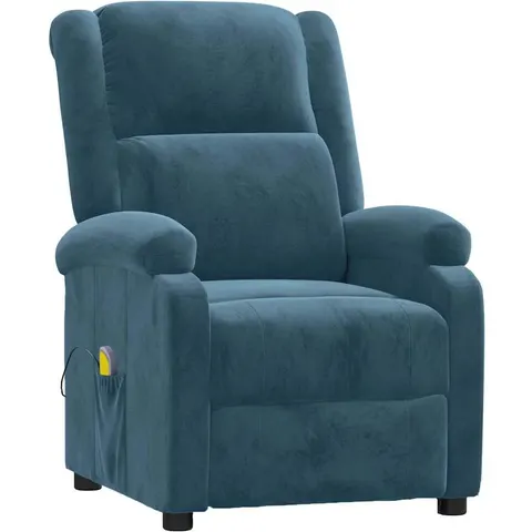 vidaXL Fauteuil de massage Bleu Velours – image 1