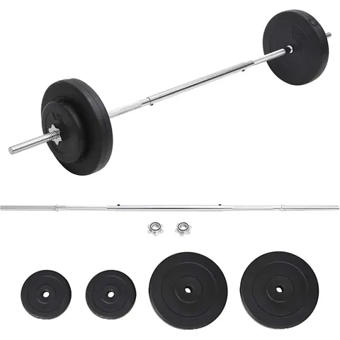 vidaXL Ensemble d'haltères avec plaques 30 kg – image 1